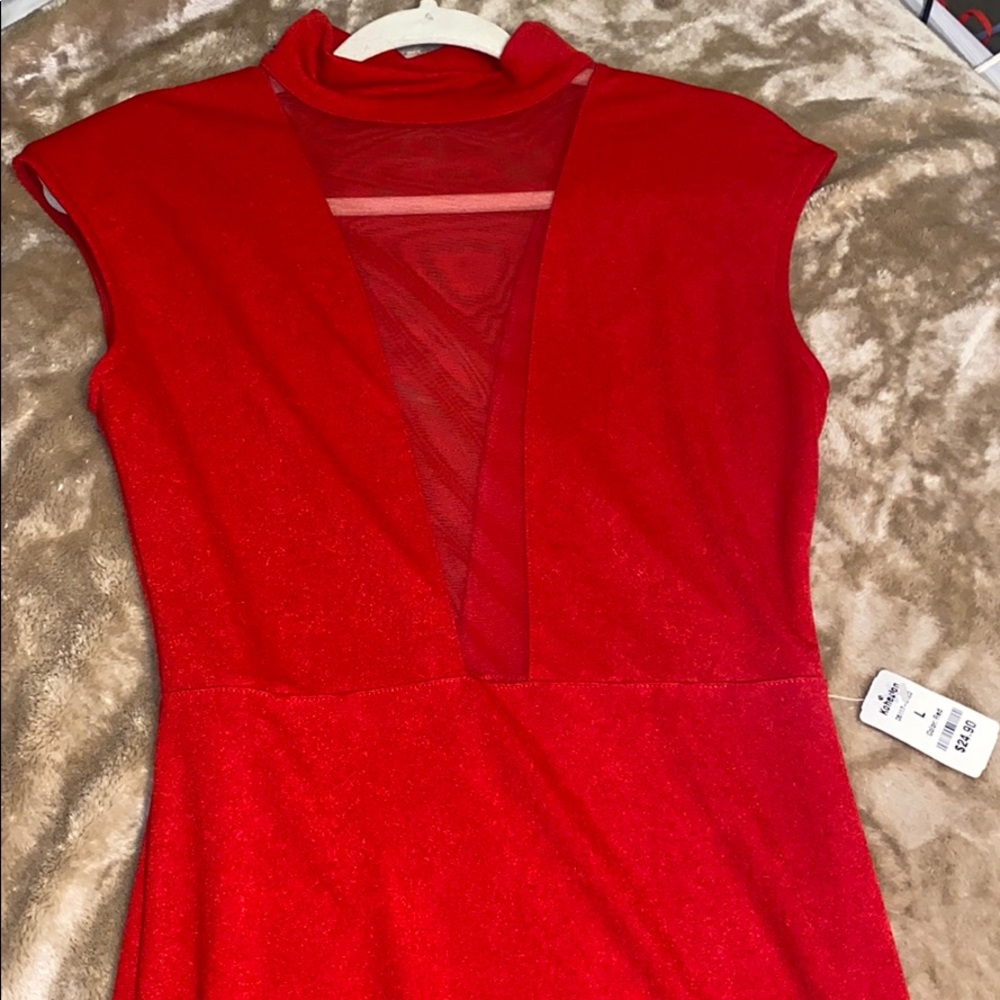 Red midi dress size large